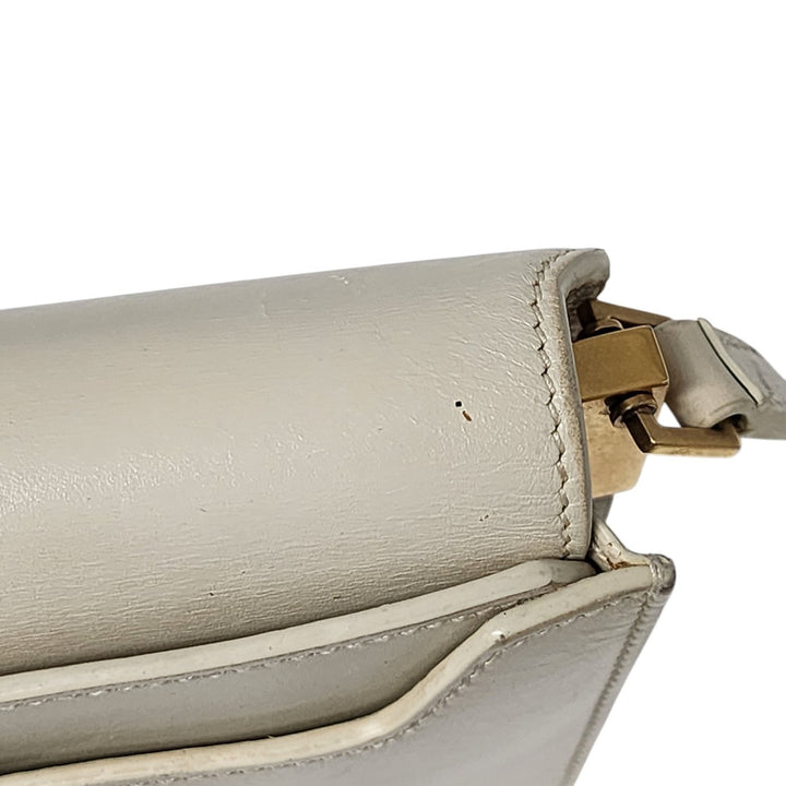 Saint Laurent Crossbody Shoulder Bag Satchel Cream Leather 532561 – Preowned