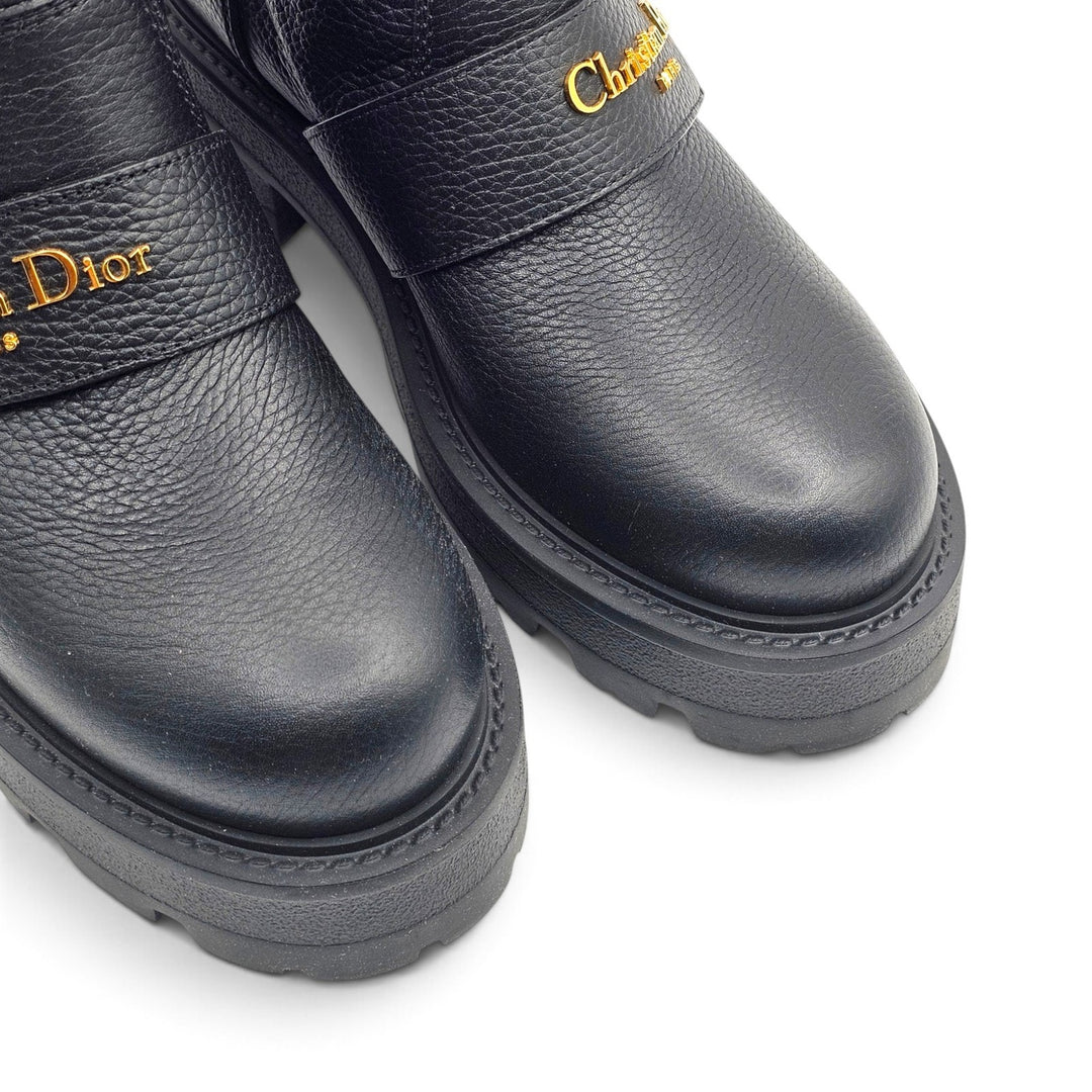 Christian Dior D-Quest Alps Black Leather Shearling Boots EU 36 US 6 NWOB $1800