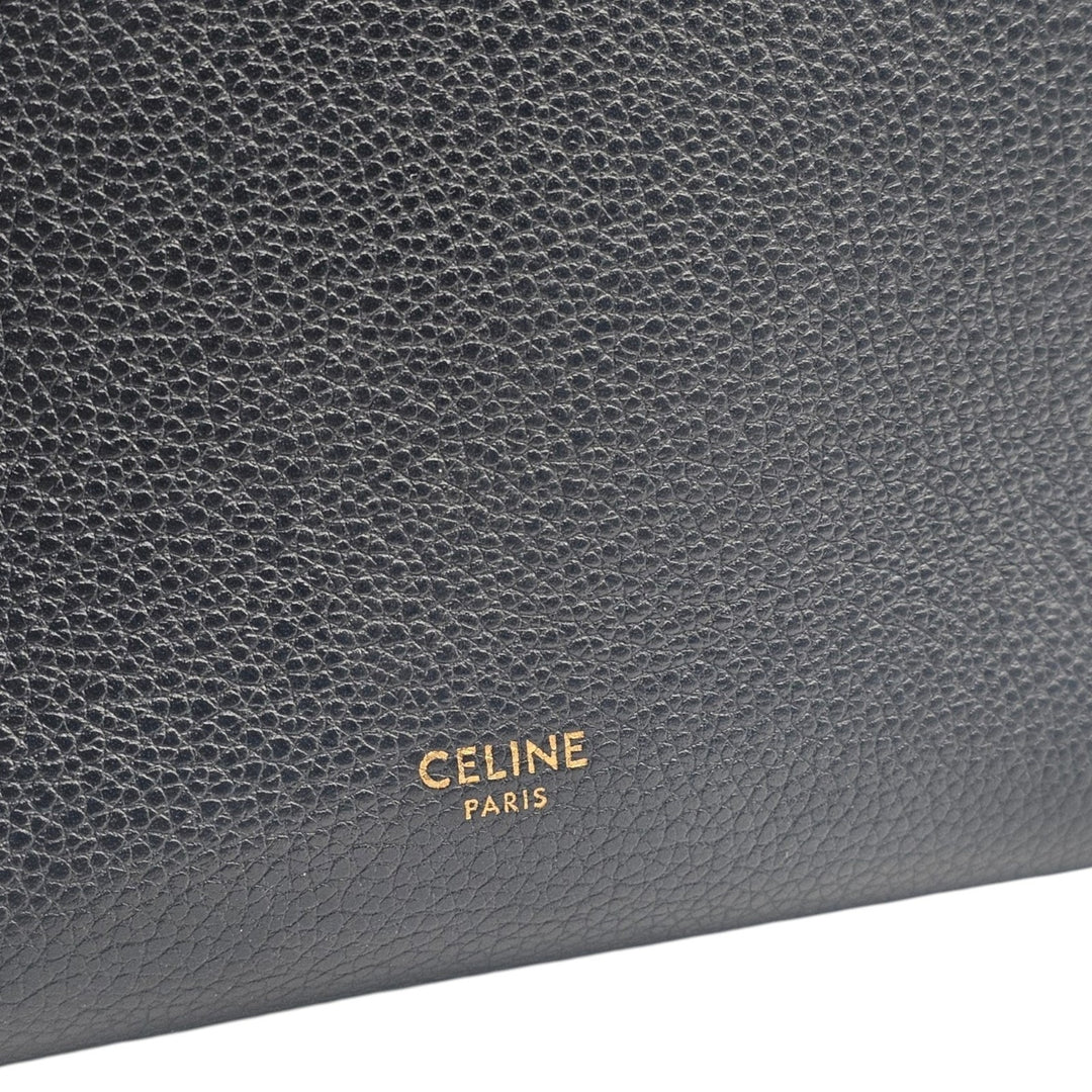 Celine Small Sangle in Black Grained Leather