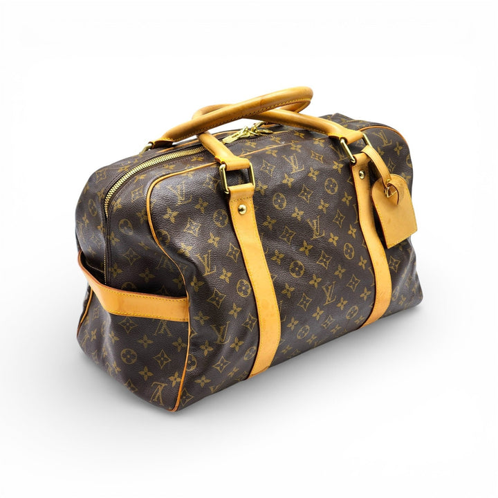 Louis Vuitton Monogram Carryall Duffle Boston Bag Brown with lock, luggage tag
