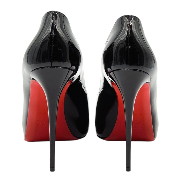 Christian Louboutin Hot Chick Alta Open Toe Leather Pumps Black EU 40 US 9.5