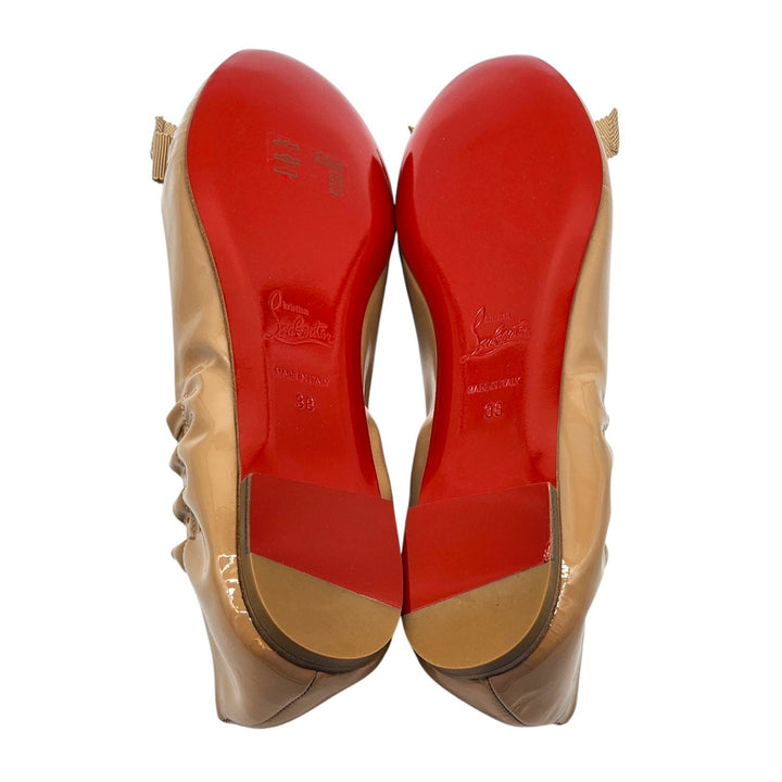 Christian Louboutin Gloriana Leather Ballet Flats Blush Nude EU 38 US 7.5