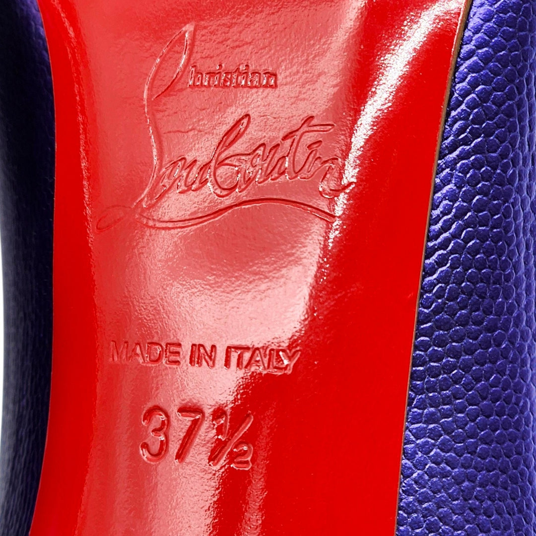Christian Louboutin Hot Chick Leather Pumps 100mm Purple EU 37.5 US 7 - NIB $895