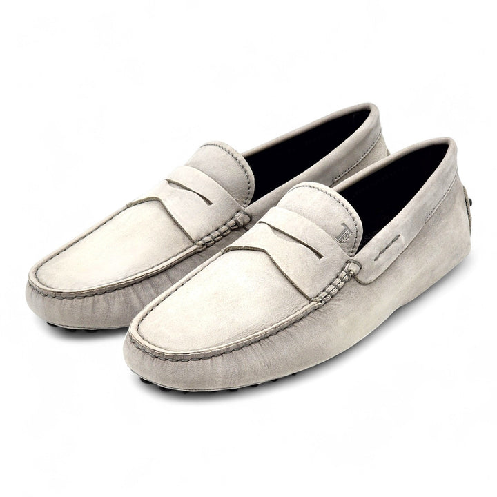 Tod’s City Gommino Suede Driving Loafers Light Gray UK 6 US 7.5 - New $695