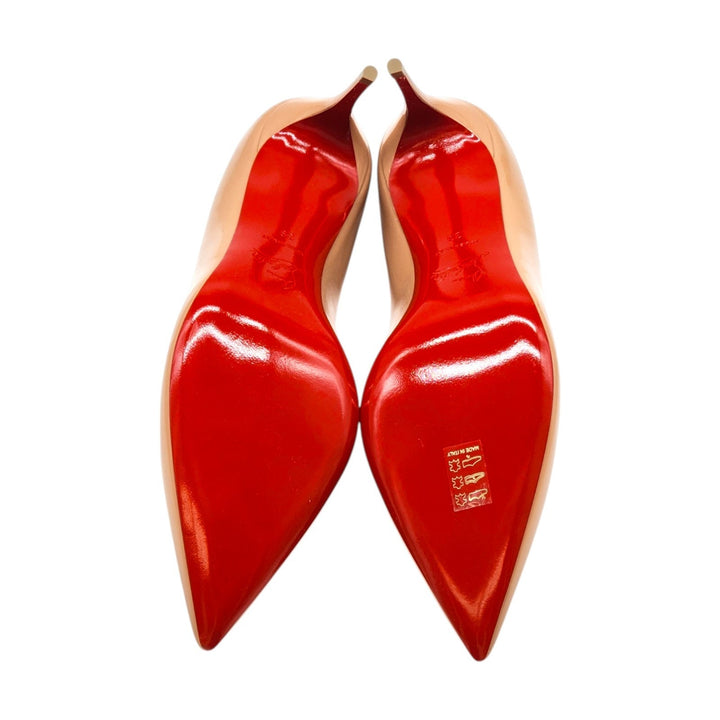 Christian Louboutin Hot Chick Patent Leather Kitten Heel Pumps Blush