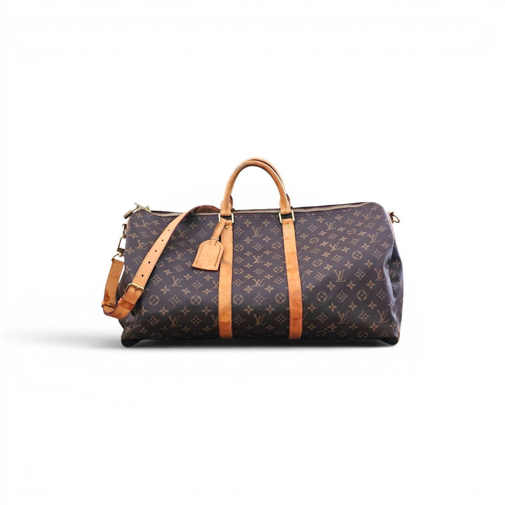 Louis Vuitton Keepall Bandouliere 55 Duffle Travel Bag LV Monogram Canvas