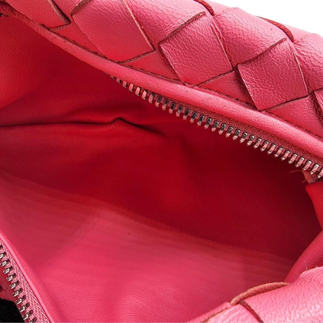 Bottega Veneta Jodie Intrecciato Leather Shoulder Hobo Bag in Pink