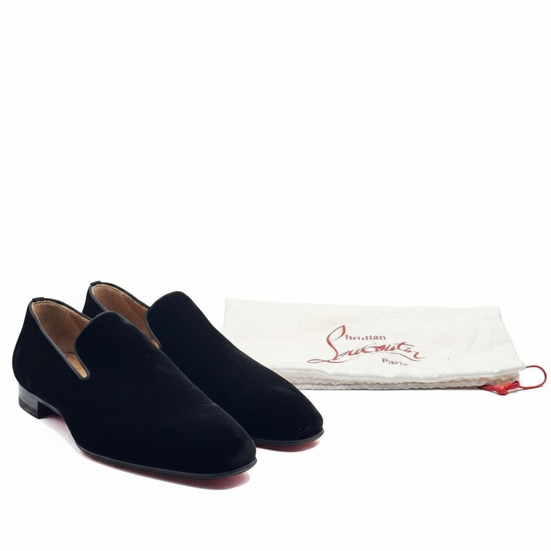 Christian Louboutin Dandelion Velvet Tuxedo Loafers Black EU 41 US 8 - NWOB