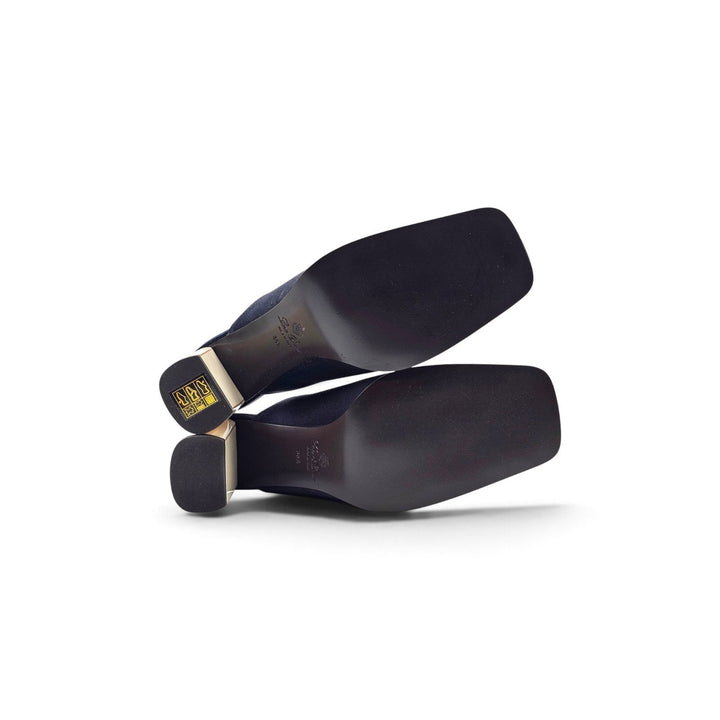 Loro Piana Alba Heeled Mules Neon Navy FAR1163 W1CS EU 38.5 US 8.5 - $1900
