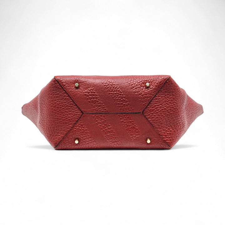 Burberry Canterbury Leather Shoulder Bag Tote in red