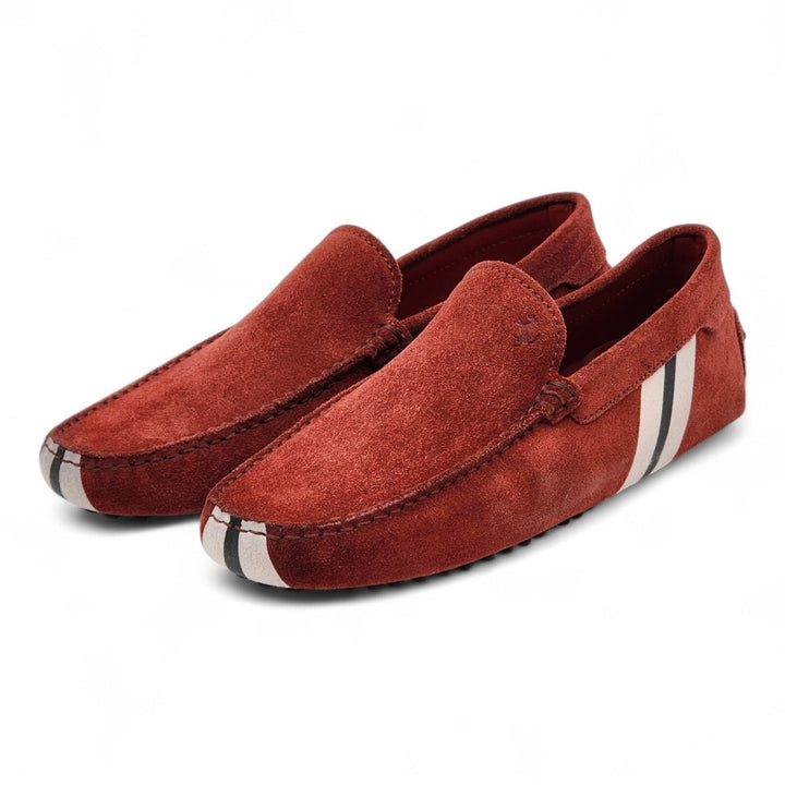 Tod’s for Ferrari Suede Gommino Driving Loafers Red UK 7 US 8