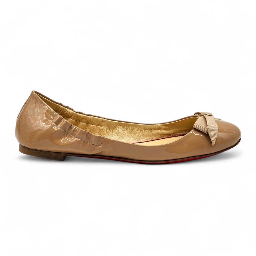 Christian Louboutin Gloriana Leather Ballet Flats Blush Nude EU 37.5 US 7 - $745