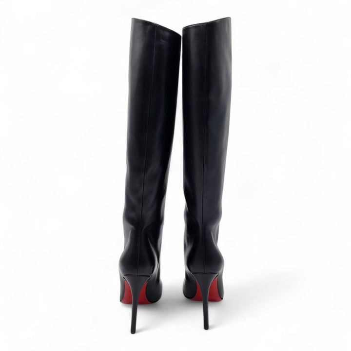 Christian Louboutin Vitish 100 Suede Knee-High Boots Black EU 39.5 US 9