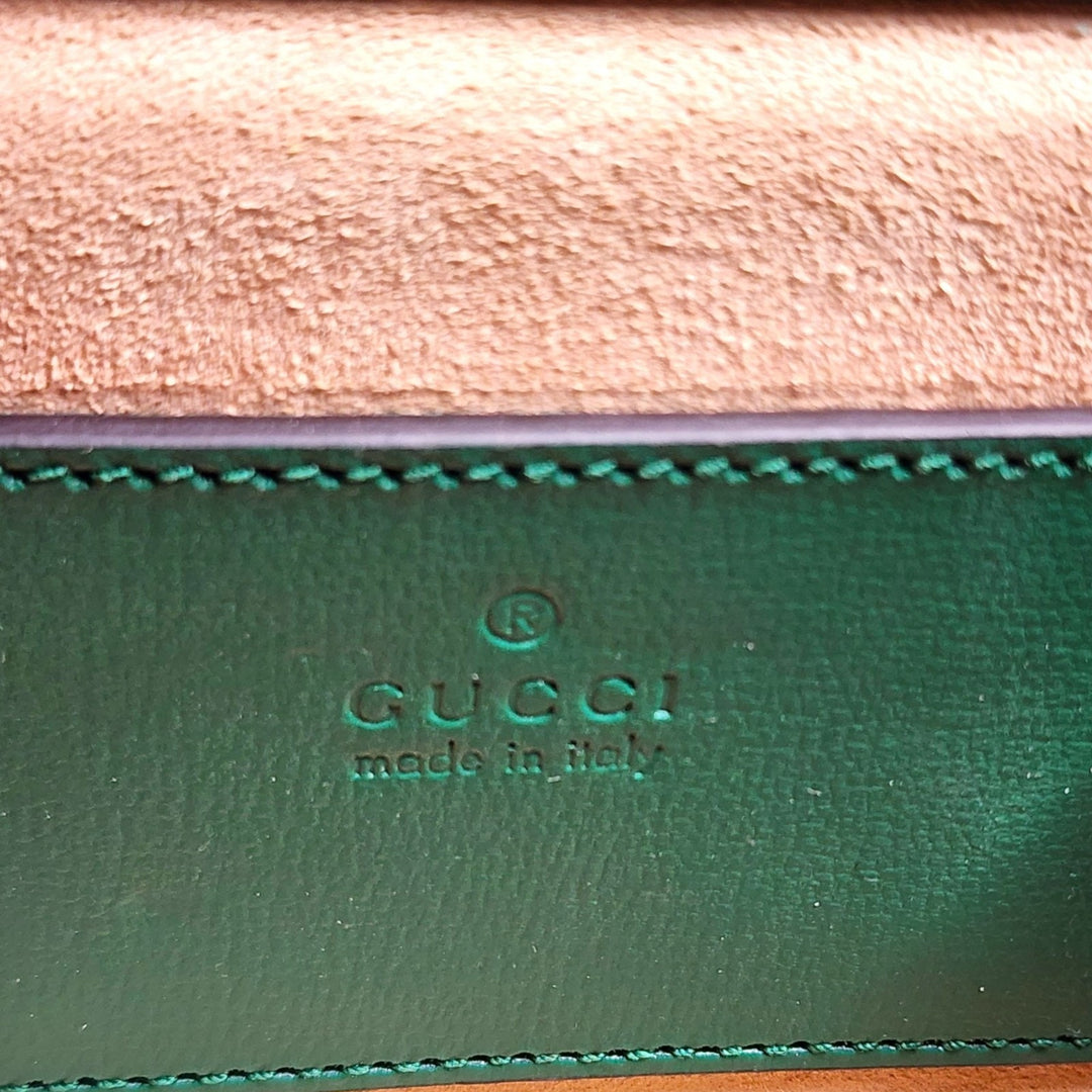 Gucci Mini Horsebit 1955 Shoulder Bag with Extra Strap in Green Leather