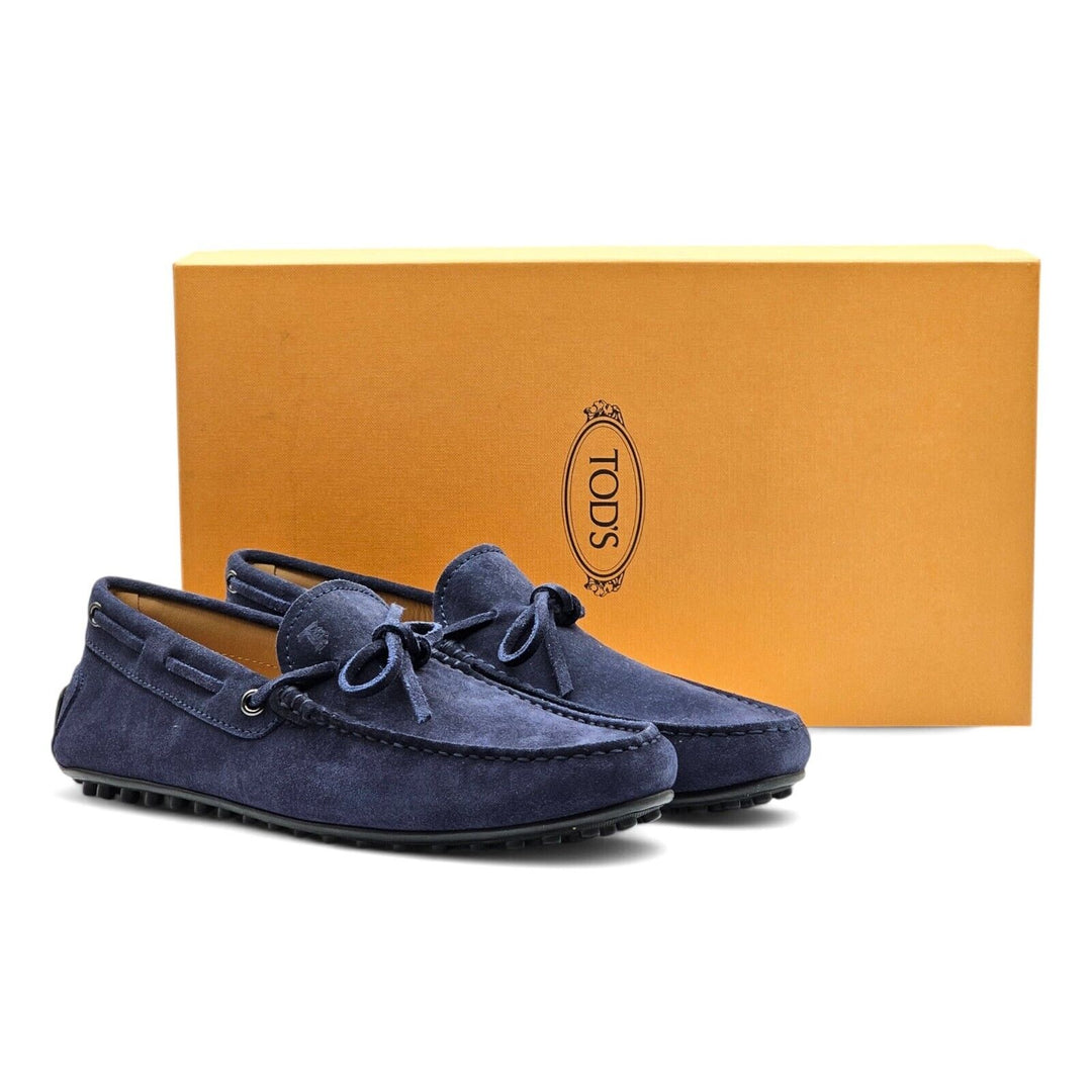 Tod's Driving Shoes City Gommino Suede Loafers Blue US 6.5 UK 5.5