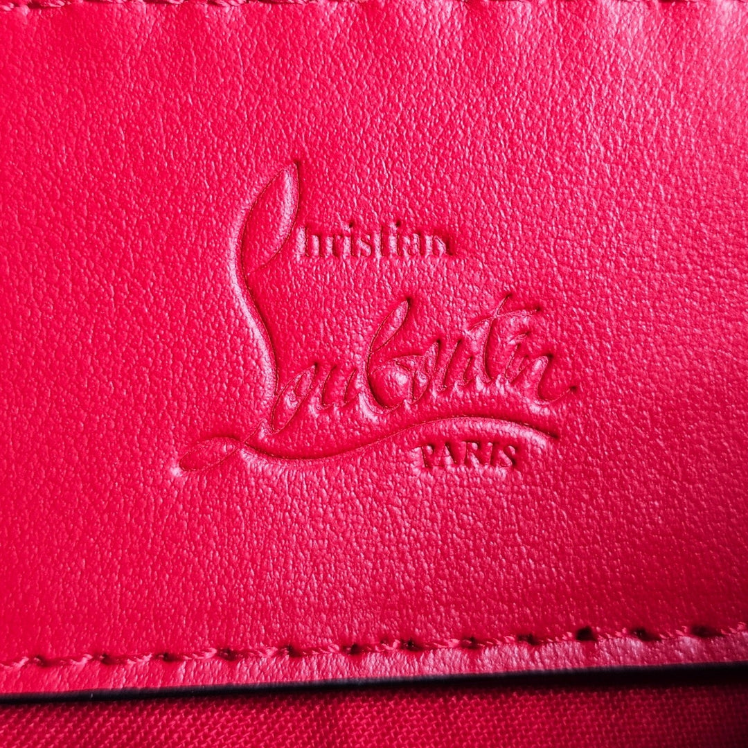 Christian Louboutin Explorafunk Black Calf Leather Studded Backpack Silver Spike