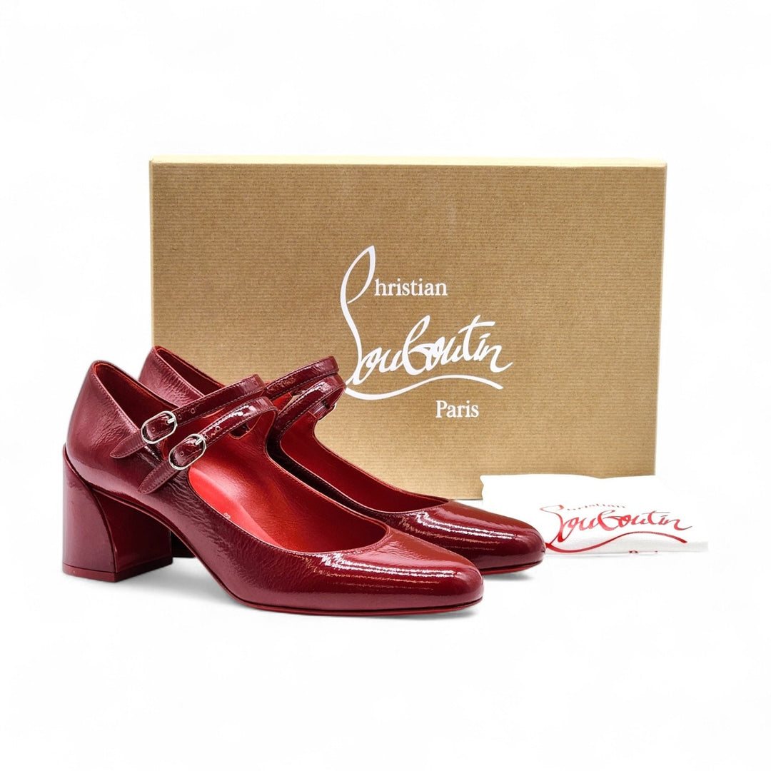 Christian Louboutin Miss Jane Leather Pumps 55mm Red EU 37 US 6.5