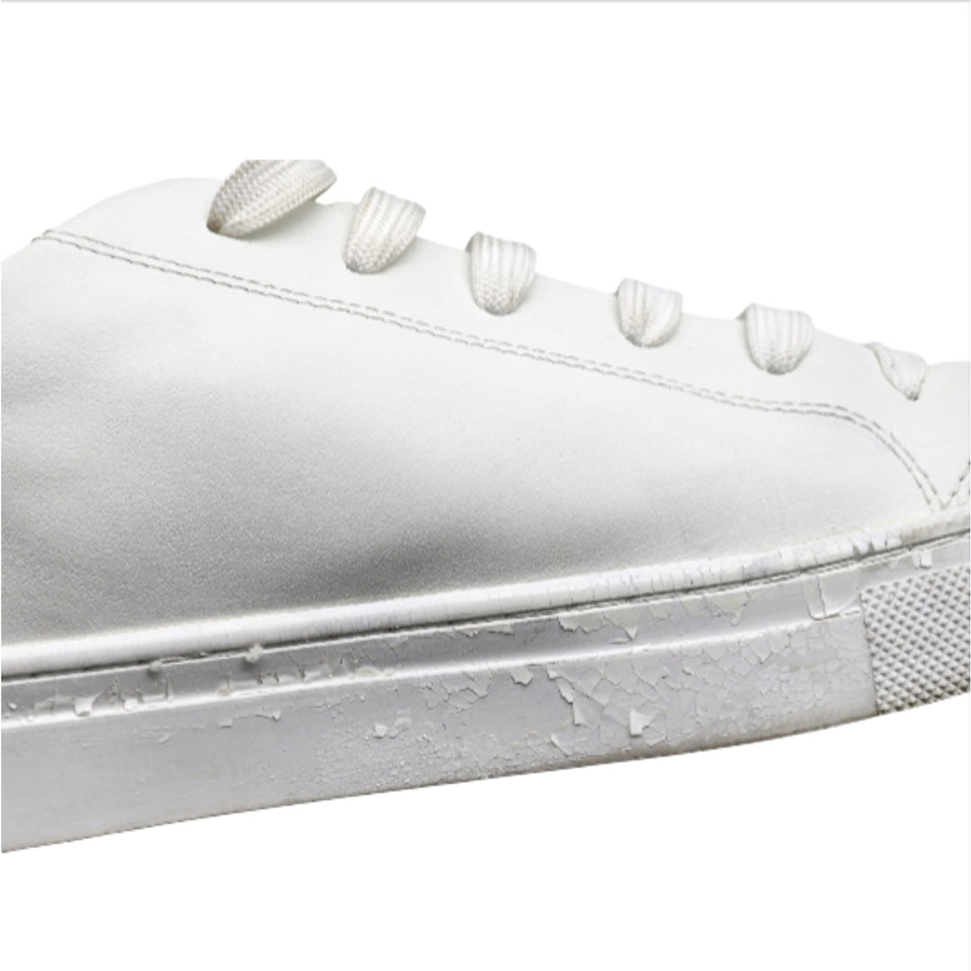 Versace Logo Leather Men’s Low-Top Sneakers White EU 41 US 8 - Preowned