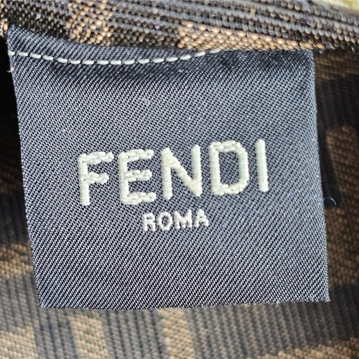 Fendi First Clutch Shoulder Bag Black Nappa Leather Gold Tone Frame