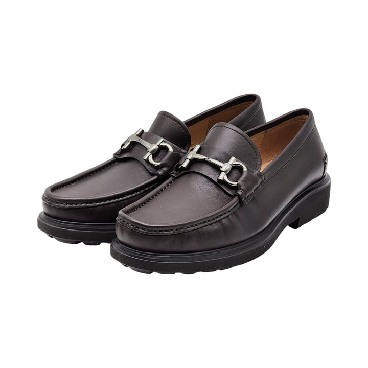 Salvatore Ferragamo Glasgow Calf Leather Loafers Brown UK 10.5 EE US 11.5