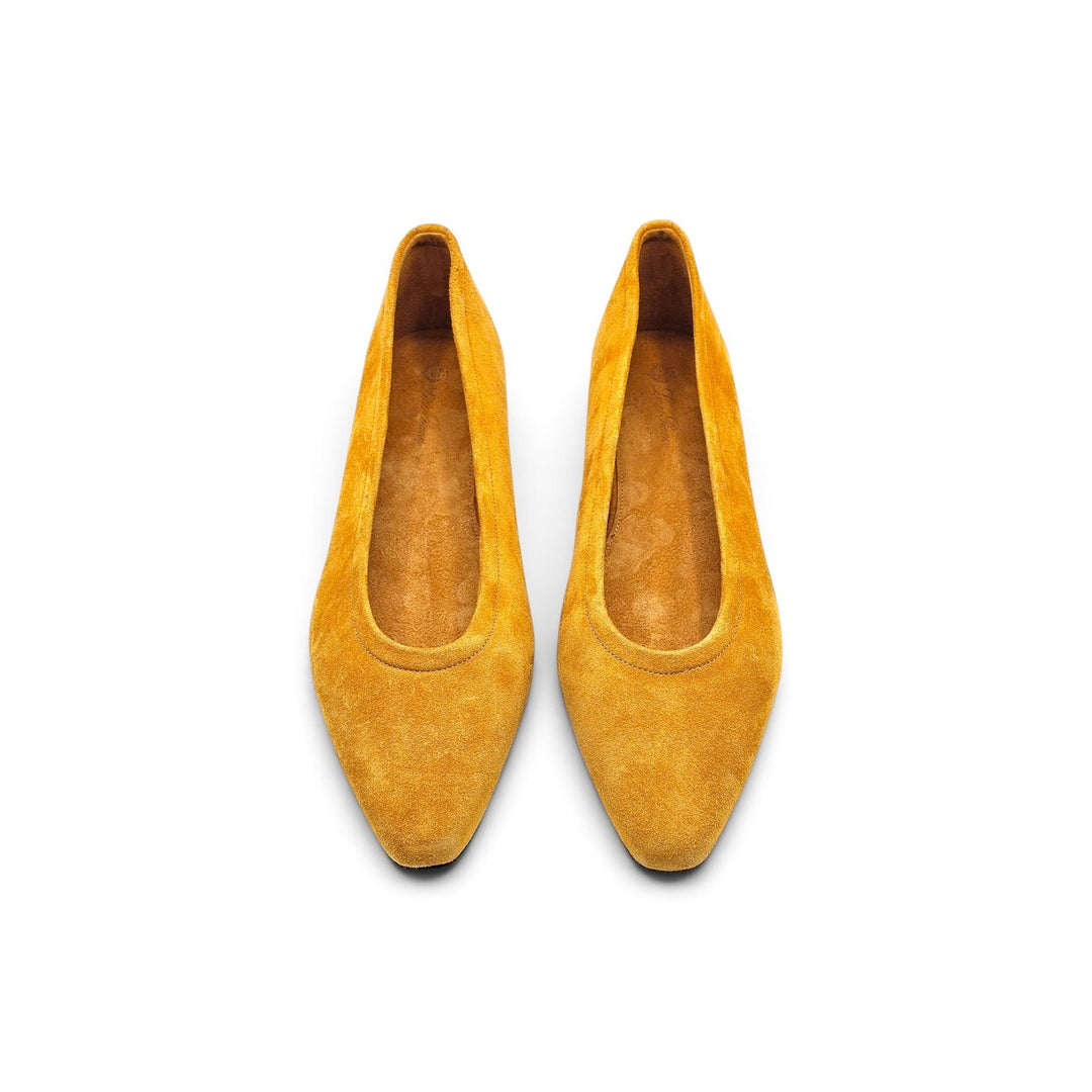 Loro Piana Primula Suede Mustard Yellow Ballet Flats EU 39 US 9 - NWOB $1185