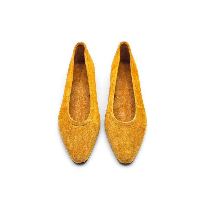 Loro Piana Primula Suede Mustard Yellow Ballet Flats EU 39 US 9 - NWOB $1185