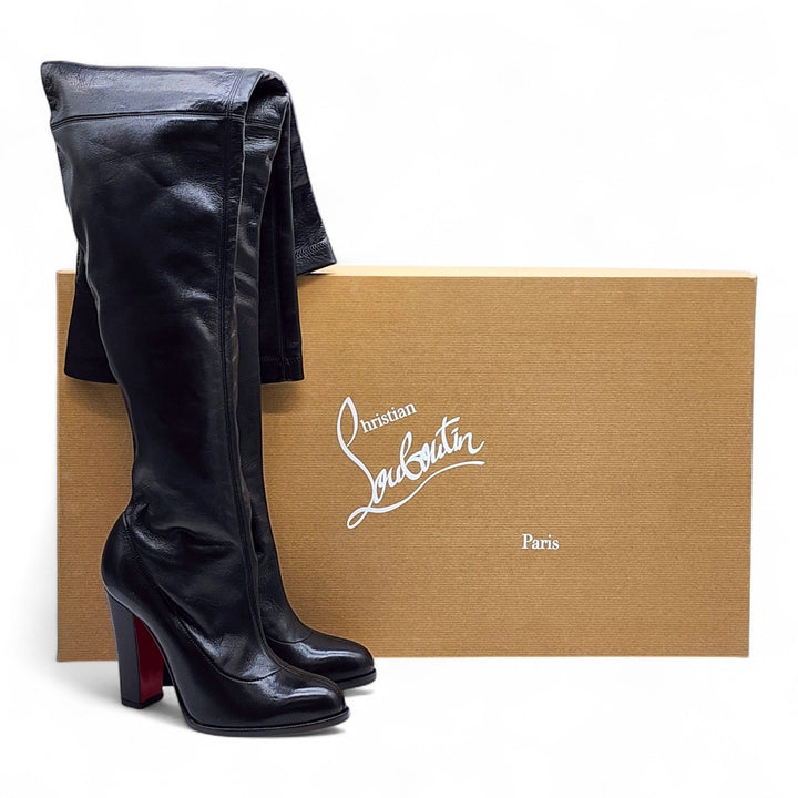 Christian Louboutin Kiss Me Gena Leather Over the Knee Boots EU 37 US 6.5 $1795