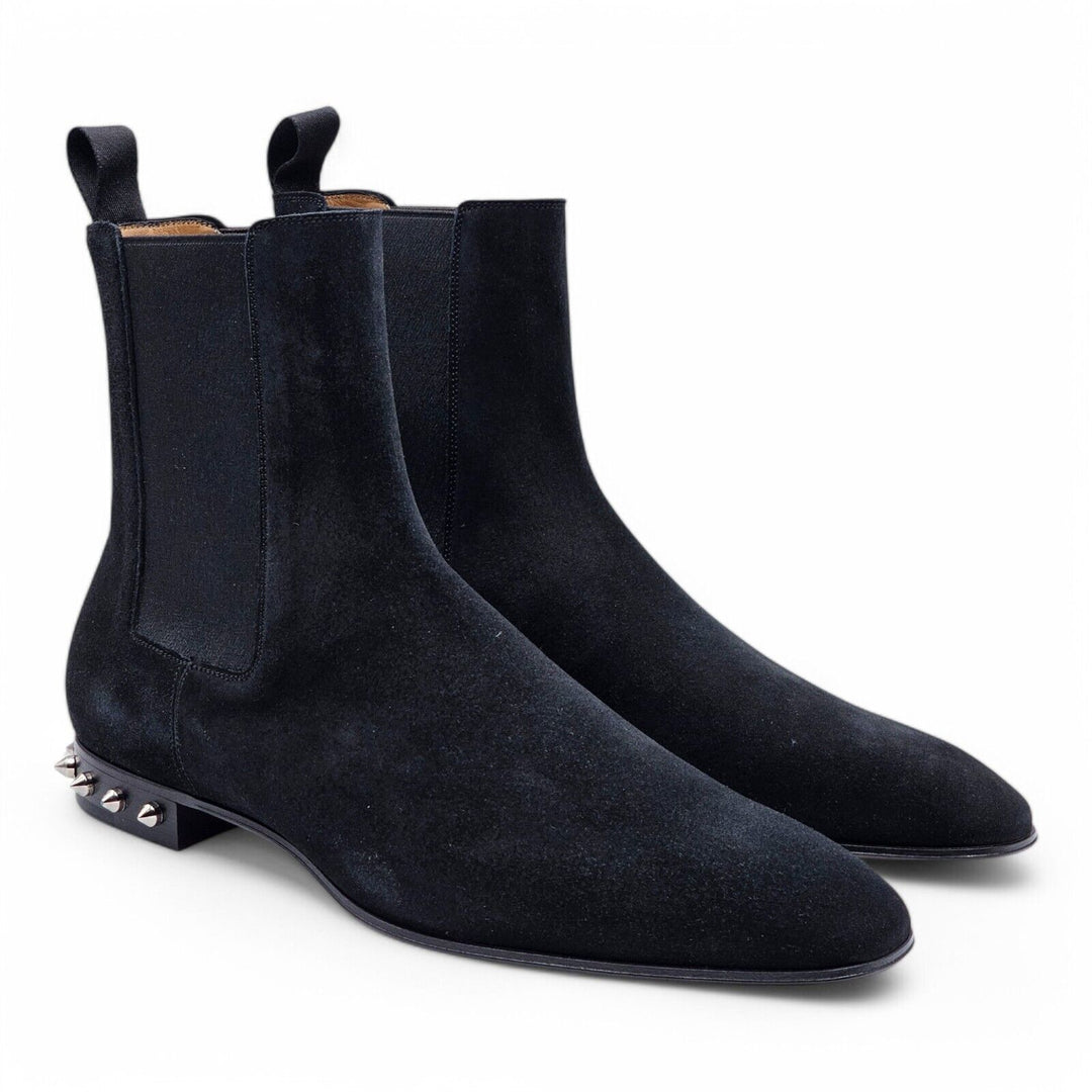 Christian Louboutin So Roadie Flat Suede Boots Black EU 42 US 9