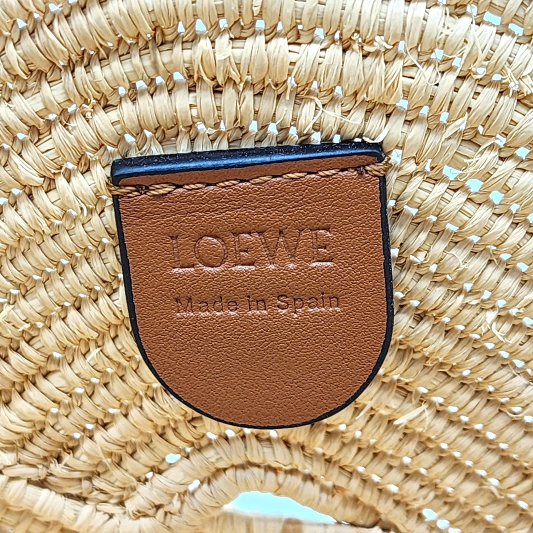Loewe x Paula’s Ibiza Petal Anagram Natural Raffia Basket Tote Bag Beige - New