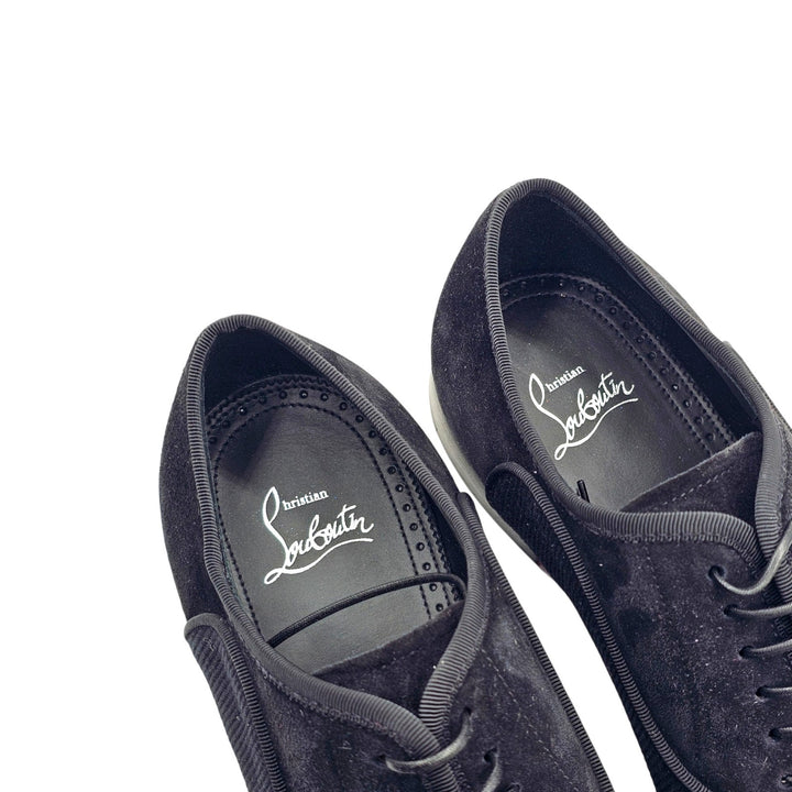 Christian Louboutin Greggo Leather Mix Media Oxford Shoes Black EU 41.5 US 8.5