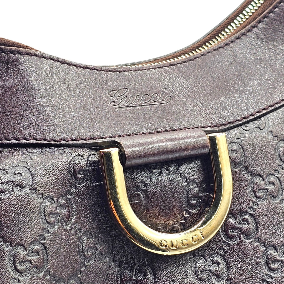 Gucci Abbey D-Ring Guccissima Leather Brown Hobo Shoulder Bag 189833 - Preowned