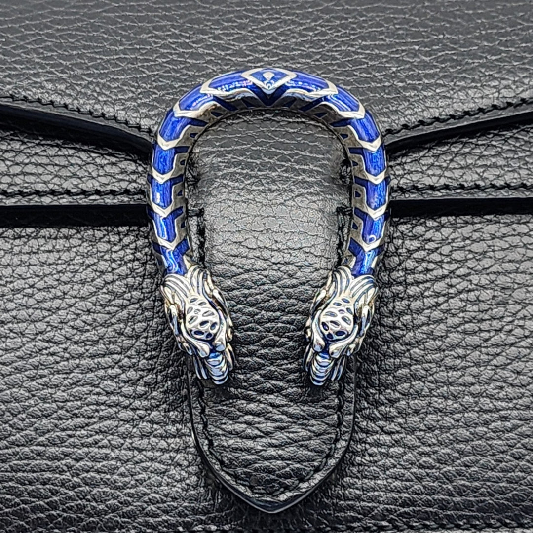 Gucci Small Dionysus Shoulder Bag Pebbled Calfskin Leather Black - New