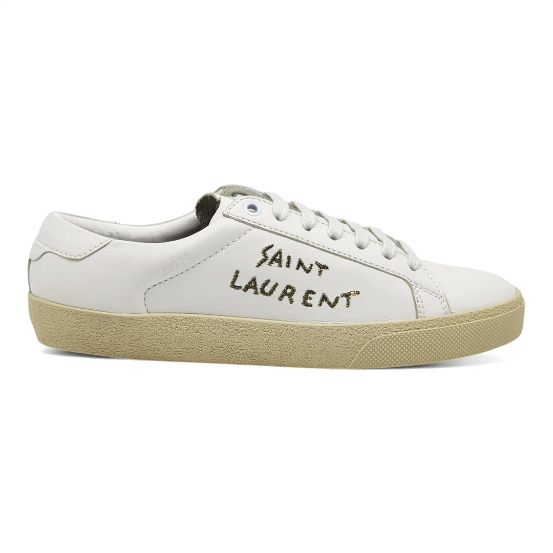 Saint Laurent Court Classic SL/06 Leather Sneakers White EU 36.5 US 6