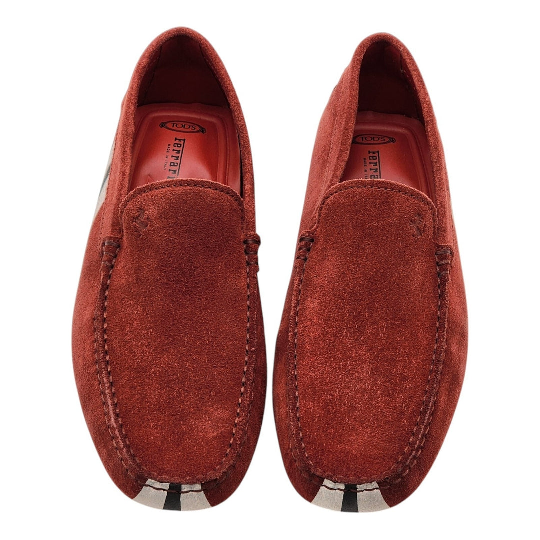 Tod’s for Ferrari Suede Gommino Driving Loafers Red UK 7 US 8