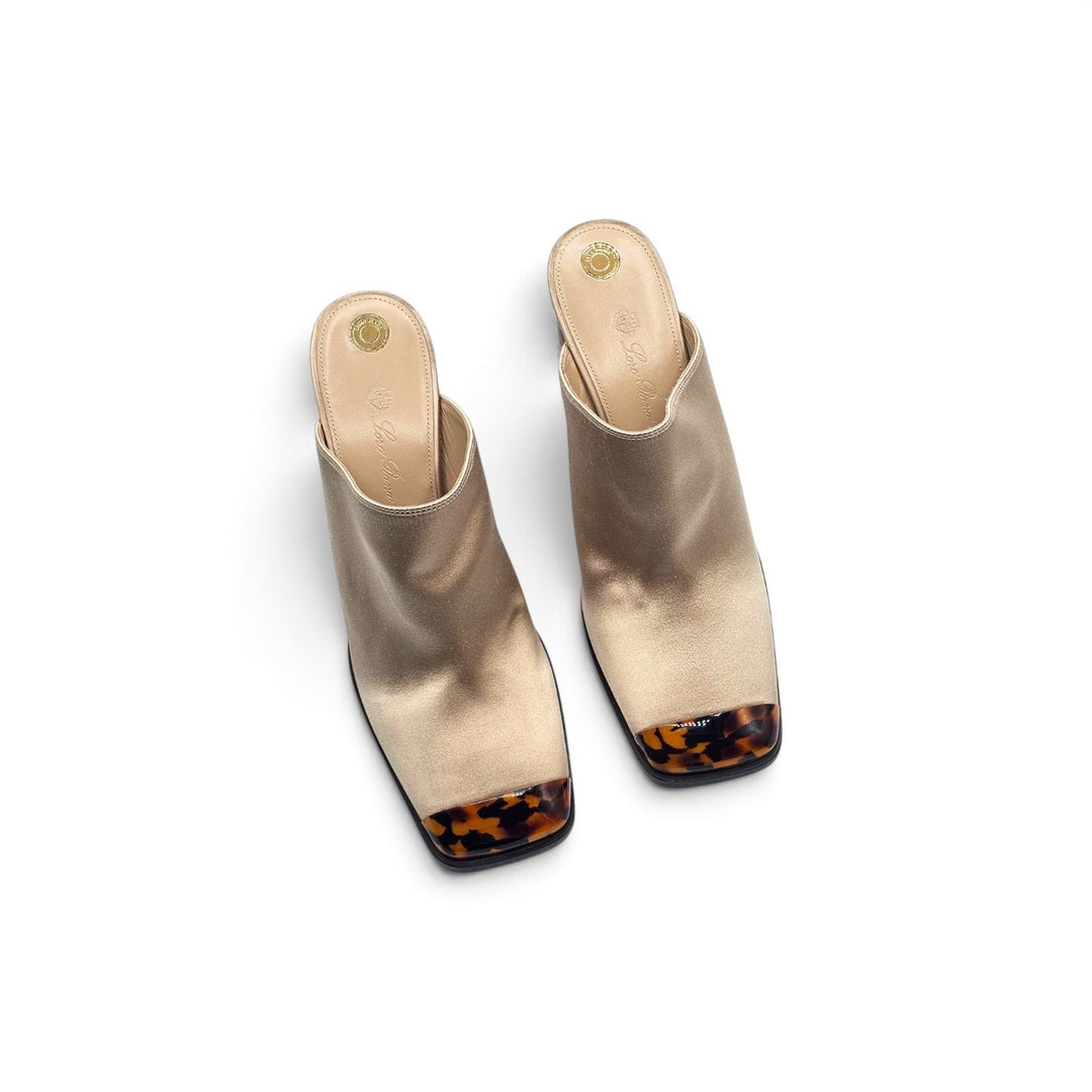 Loro Piana Alba Heeled Mules Vanilla Gleam FAR1163 A0RL EU 37 US 7 - NWOB $1900