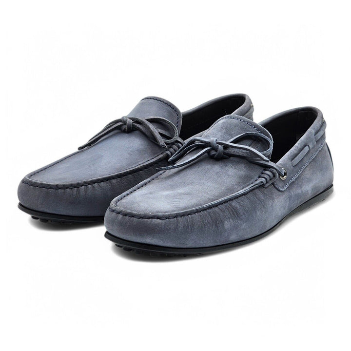 Tod's Driving Shoes City Gommino Leather Loafers Gray US 8 UK 7