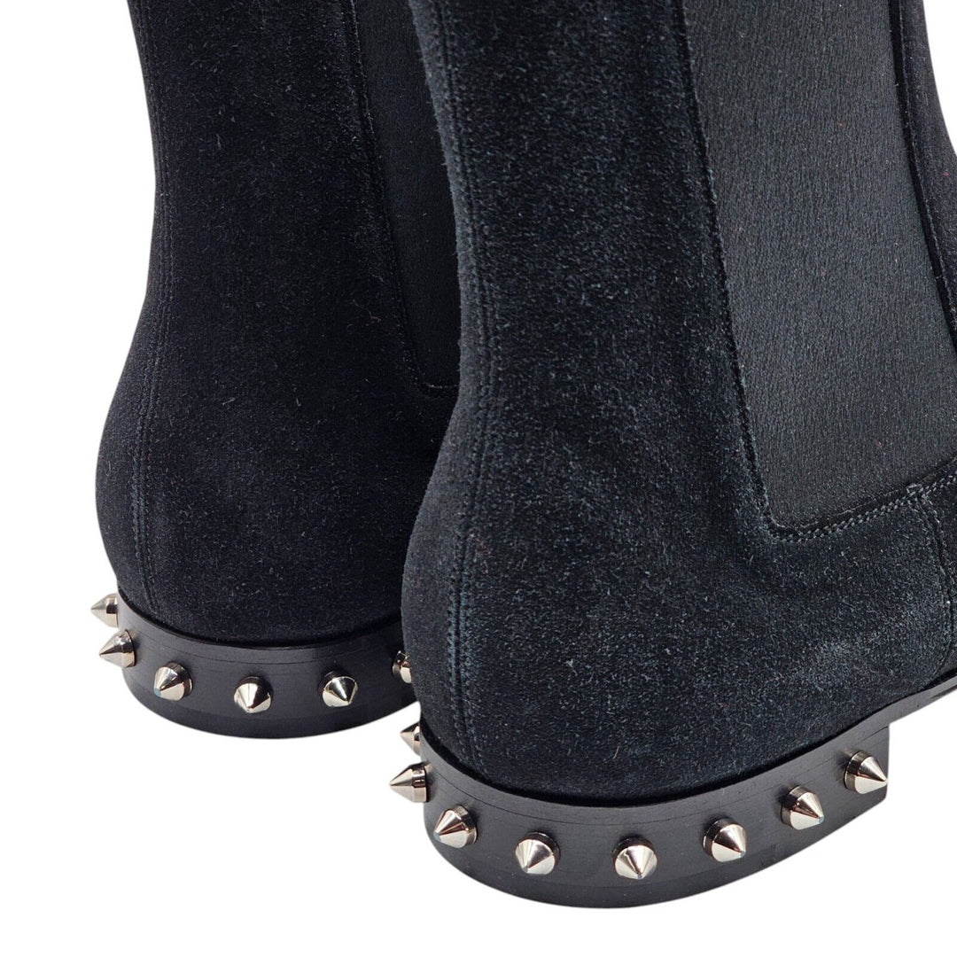 Christian Louboutin So Roadie Flat Suede Boots Black EU 43 US 10