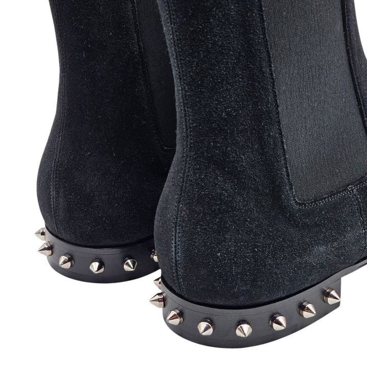 Christian Louboutin So Roadie Flat Suede Boots Black EU 43 US 10