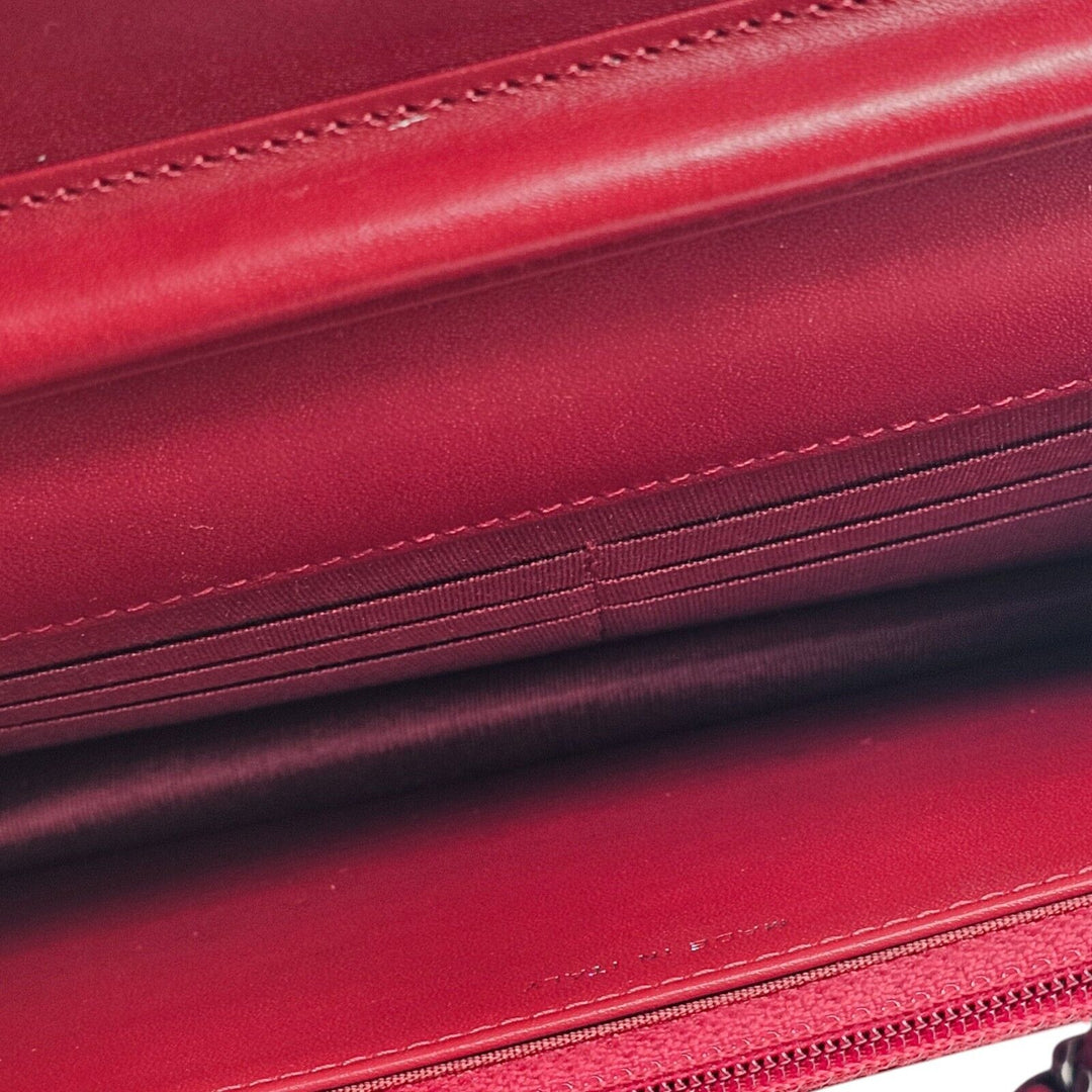 Chanel Coco Boy Wallet on Chain WOC Shoulder Bag - Glazed Calf Leather - Red