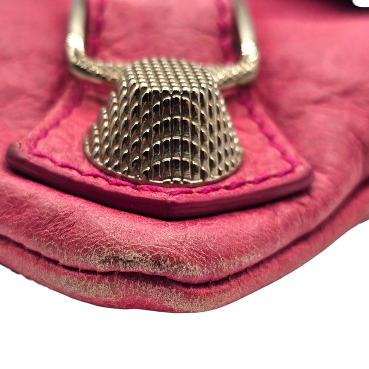 Balenciaga Motorcross Giant 21 Envelope Clutch Bag Pink Leather Mirror 186182
