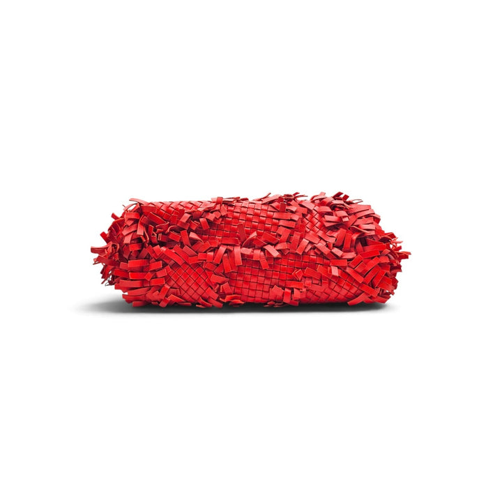 Bottega Veneta Intrecciato Fringe Lido Patchwork Tote in Red Leather
