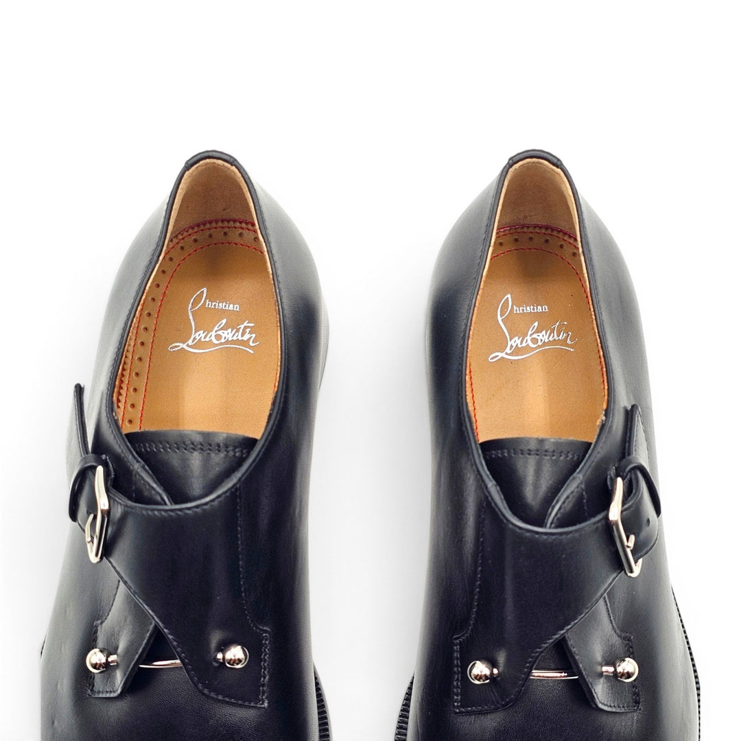 Christian Louboutin Chambelimonk Leather Derby Shoes Black EU 42.5 US 9.5