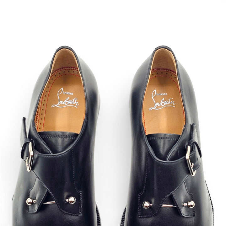 Christian Louboutin Chambelimonk Leather Derby Shoes Black EU 42.5 US 9.5