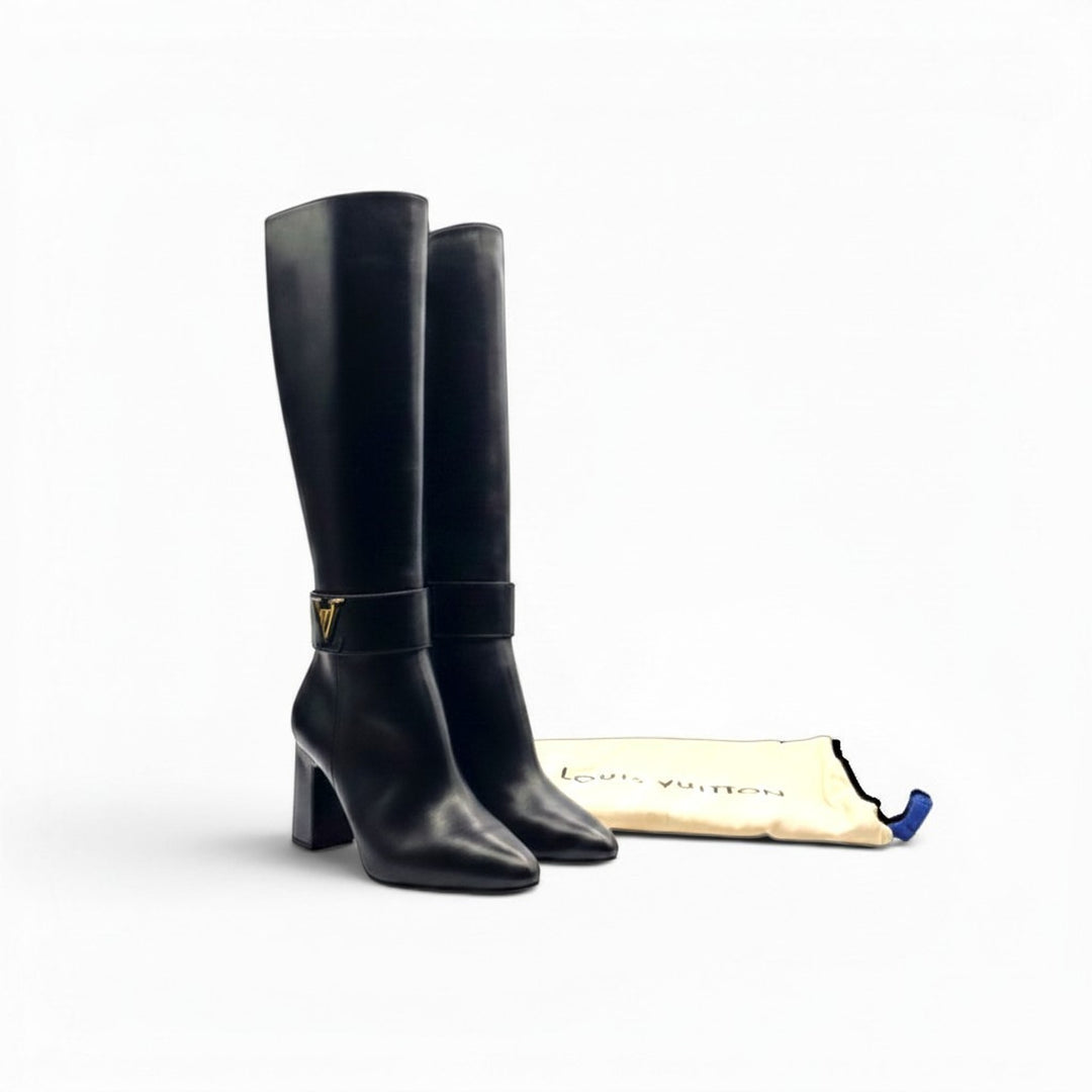 Louis Vuitton Midtown Knee High Boots LV Monogram Leather EU 40 US 10 $2440