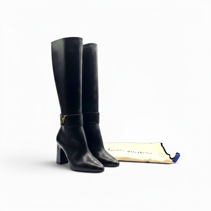 Louis Vuitton Midtown Knee High Boots LV Monogram Leather EU 40 US 10 $2440