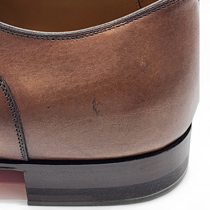 Christian Louboutin Greggo Leather Oxford Shoes Brown EU 41 US 8