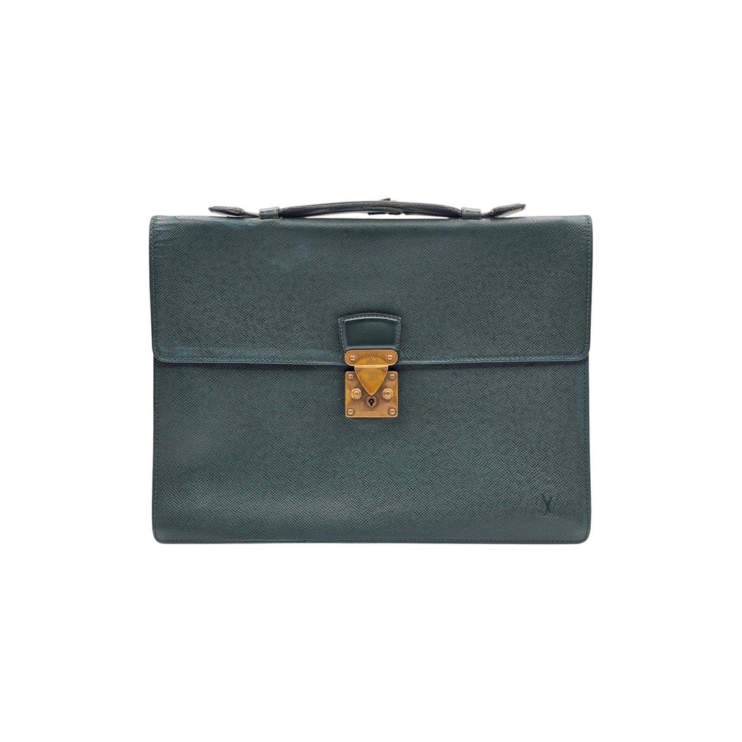 Louis Vuitton Taiga Leather Serviette Kourad Briefcase Epicea Green T16786