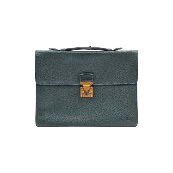 Louis Vuitton Taiga Leather Serviette Kourad Briefcase Epicea Green T16786