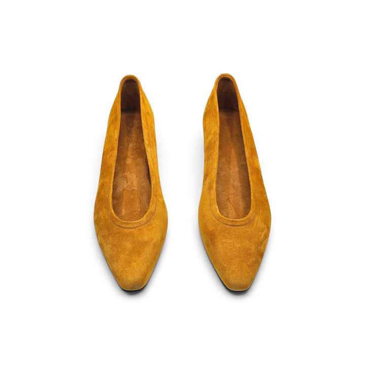 Loro Piana Primula Suede Mustard Yellow Ballet Flats EU 39 US 9 - NWOB $1185