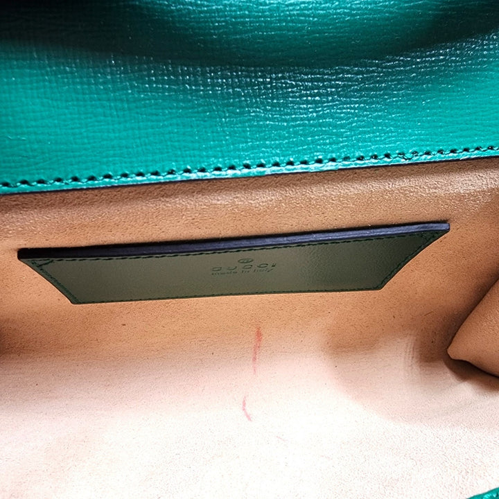 Gucci Mini Horsebit 1955 Shoulder Bag with Extra Strap in Green Leather